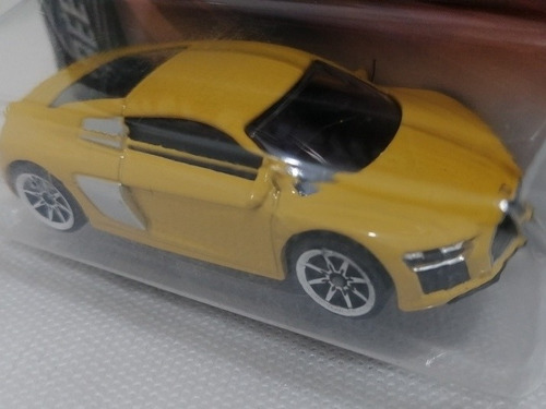 Audi R8 Coupe Amarillo, Majorette, Escala 1/64, Metal, 7cms.