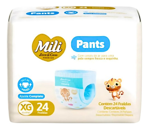 Fralda Descartável Premium Pants Cintura Elástica 360º Tam:g