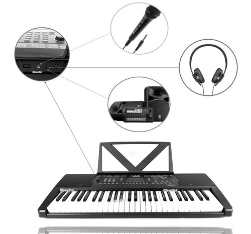 Teclado Musical Infantil 54 Teclas Sal. Auxiliar Y Metodo Ax