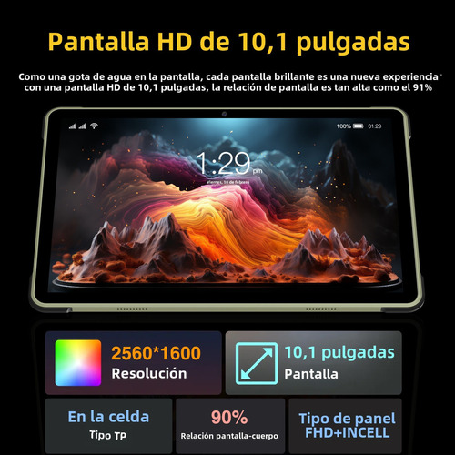 Tablet Hancdon Tab G11 10.1 128gb Negro 8gb Ram 10 Core 6000mah Wifi Bluetooth 5.0 Android 12 Con Funda Mouse Teclado