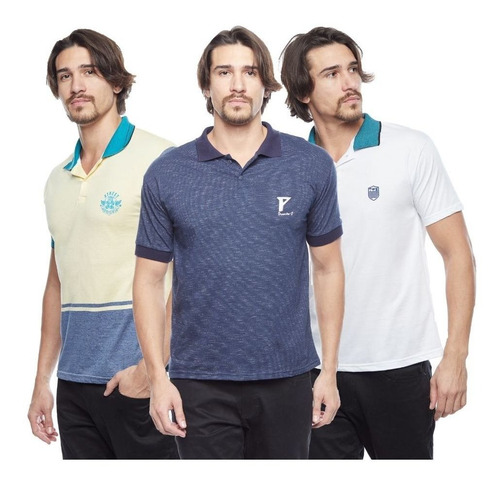Kit 10 Camiseta Colorida Gola Polo Masculina Promoção 