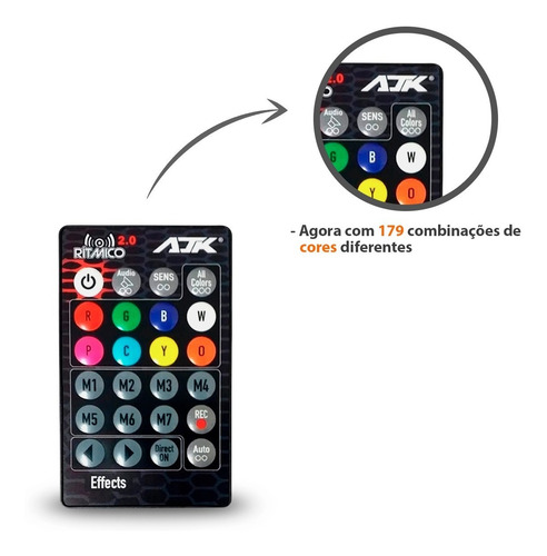 Imagem 7 de 10 de Strobo Ajk Rítmico Rgb Lançamento 2019 3 Geração 2 Faróis