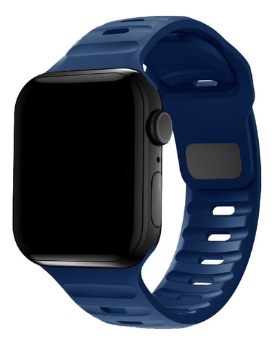 Correa / Pulsera Silicona Sport Compatible Con Apple Watch Color Azul Oscuro 38 / 40 / 41 Mm