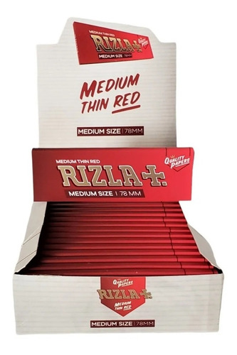 Imagen 1 de 2 de Papel Sedas Rizla Rojo Medium Thin R X Caja 25 Unid