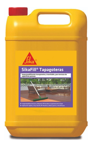 Sikafill Tapagoteras Impermeabilizante Transitable 10 Lt Mm