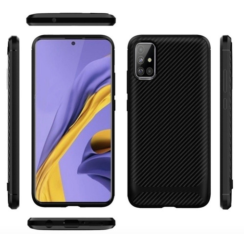 Imagem 3 de 3 de Capa Em Gel Fibra De Carbono Para Samsung Galaxy A52 - Preta
