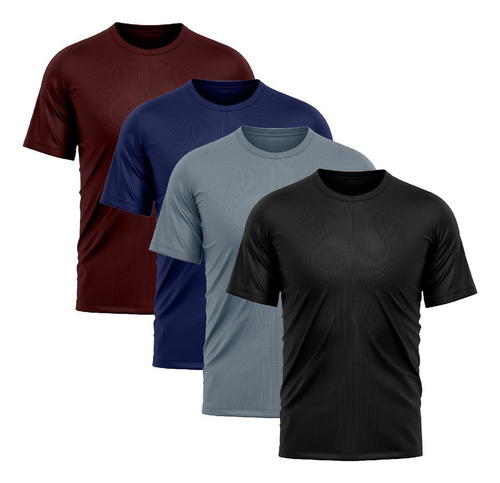 4 Camisetas Dryfit Caimento Perfeito Tecido Respiravel Cores