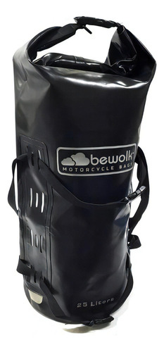 Bolso Estanco Moto Impermeable Simple Entrada 25 L Bewolk Color Negro