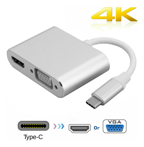 Adaptador Tipo C Hub A Vga Hdmi Dvi Displayport/3.1 Ethernet