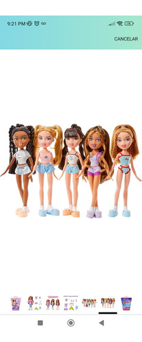 Muñeca Yasmin Bratz Slumber Party - Incluye 2 Pijamas Moda