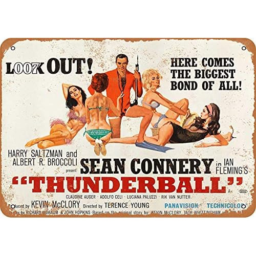 Póster De Metal Retro Thunderball De James Bond De 196...