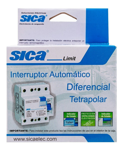 Imagen 5 de 6 de Disyuntor Diferencial Sica - Tetrapolar 63a - Garantía Iram