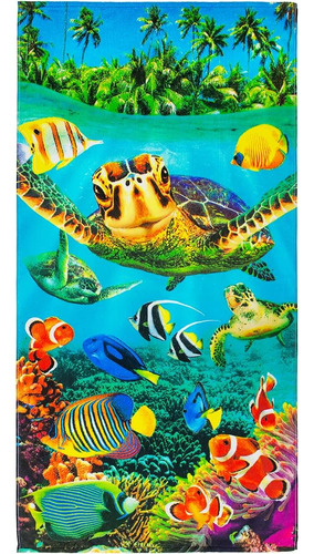 Beachland Turtle Beach Toalla 30 X 60 Pulgadas Peces Bajo El