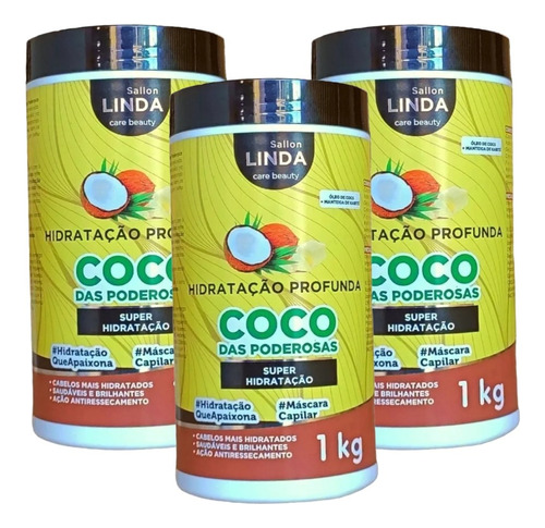 Hidratação Profunda Coco Das Poderosas Sallon Linda 3kg