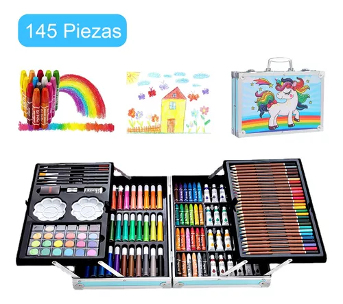 Set De Arte Profesional 145 Lápices Colores Dibujo Kit Malubero Set de  Lapices de colores