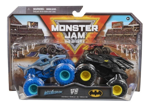 Doble Monster Jam Megalodon Vs Batman Metal 1:64 