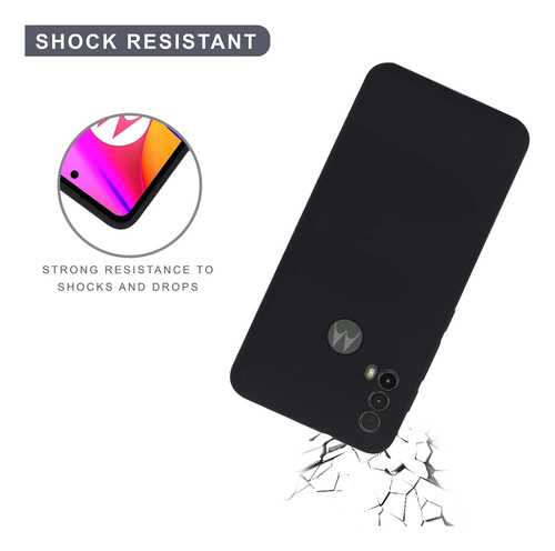 Funda Silicona Con Felpa Para Motorola Moto E40/e20 Negro E40/e20