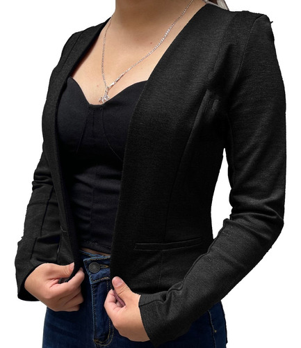 Saco Blazer Suéter Abrigo Formal Manga Larga Moda Mujer Dama