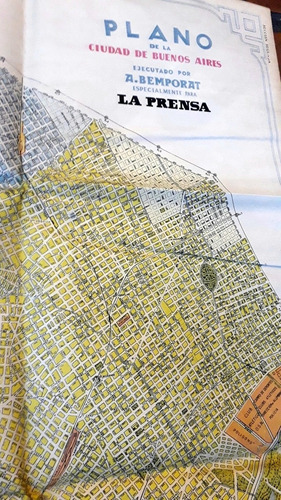 Antiguo Mapa Ciudad Buenos Aires Capital Federal Plano 1934 (Usado)