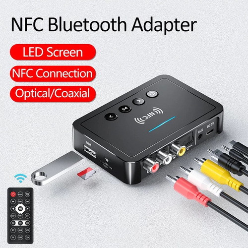 Transmisor Y Receptor Bluetooth 5.0 Con Puerto Auxiliar Y To