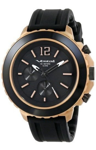 Vestal Unisex Yatcs04  Yate  Rose Reloj Negro Oro.