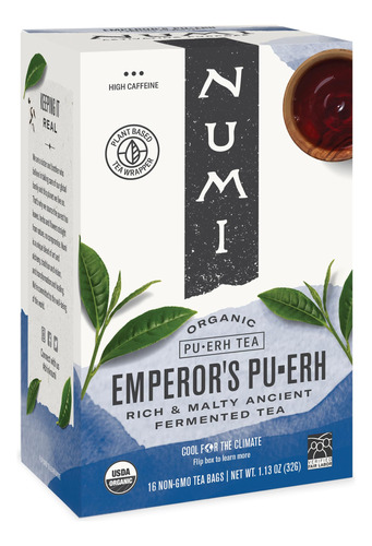 Numi Organic Emperor's Pu-erh Tea, 16 Bolsas De Te, Te Negro