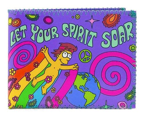 Billetera Homero Hippie Let Your Spirit Soar Con Tarjetero