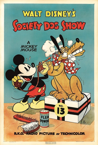 Carteles De Chapa Vintage Cine Mickey & Pluto Tamaño 15x20 
