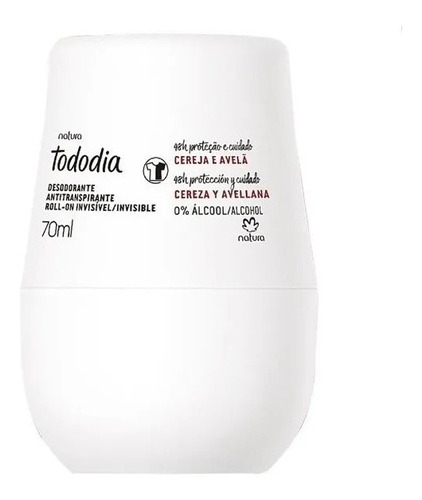 Desodorante Roll-on Cereza Y Avellana Tododia Natura 70 Ml