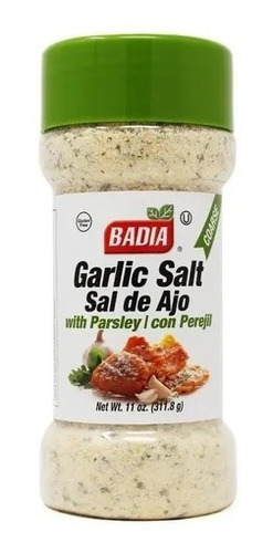 Imagen 2 de 4 de Sal De Ajo Con Perejil Badia 311,8 Gr Kosher Sin/tacc