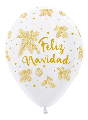 Globo R-12 Feliz Navidad Dorada Inf X 50 - Sempertex