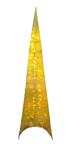 Árbol Pirámide De Navidad, Luz Led, Diseño Metálico, 1.20 M.