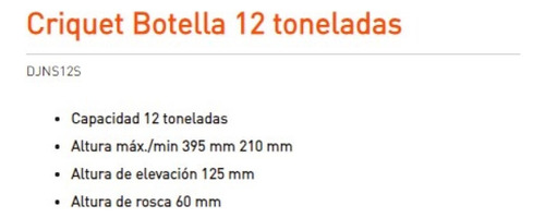 Imagen 2 de 6 de Crique Botella Hidráulico Gato 12 Ton Daewoo 12 Toneladas