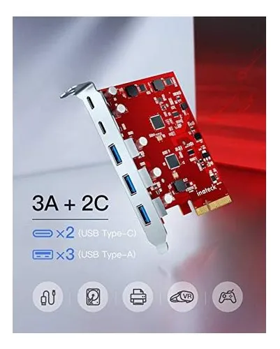 Inateck Pcie A La Tarjeta Usb 32 Gen 2 Con Un Ancho De De 3