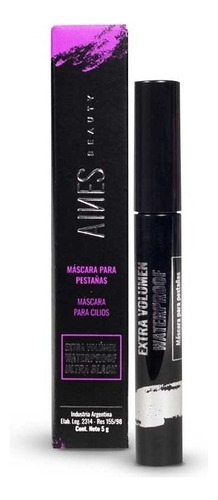 Mascara De Pestañas Aines Beauty Extra Volumen Waterproof 5g Color Ultra black
