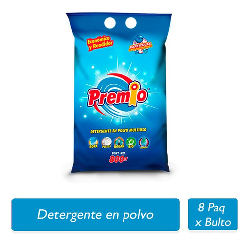 Premio Detergente En Polvo 800gr X 16 Paq