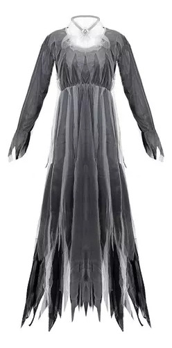 Disfraz De Morticia Addams Para Mujer, Vestido De Halloween