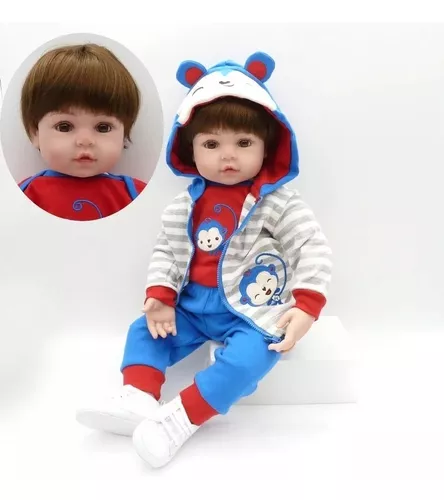 Conjunto de Roupas para Boneca Bebê Reborn Menino com Cerca de 48cm de  tamanho.