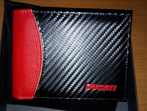 Cartera Ducati Piel Negra Fibra De Carbono Envio Incluido Env o