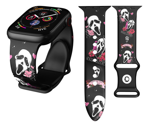 Toluohu Correa De Reloj De Calavera Compatible Con Apple Wat