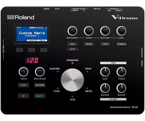 Modulo Bateria Eletronica Roland Td25 Novo Com Fonte E Cabos