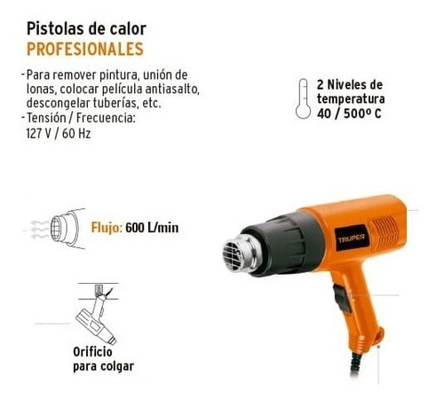 Pistola De Calor 1500 W Truper Cod. 17279