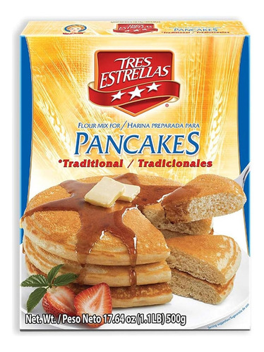 Tres Estrellas Pancake Flour Mix 17.6 Oz, Pancake Flour Mix,