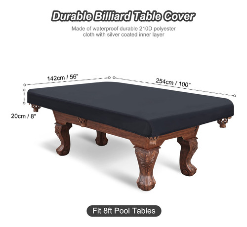 Patikil Funda Para Mesa De Billar De 8 Pies Impermeable Para