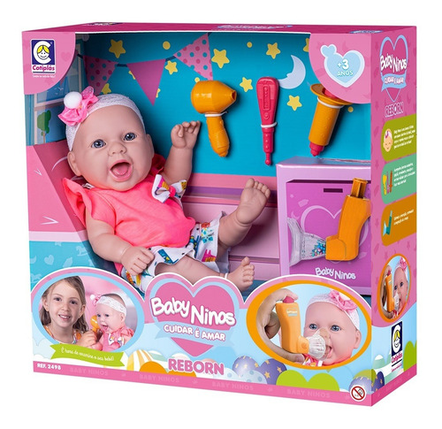 Boneca Baby Ninos Cuidar E Amar Reborn - Cotiplas 2498