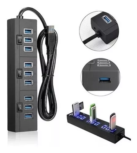 Hub Ladron USB 2.0 4 Puertos Portatil