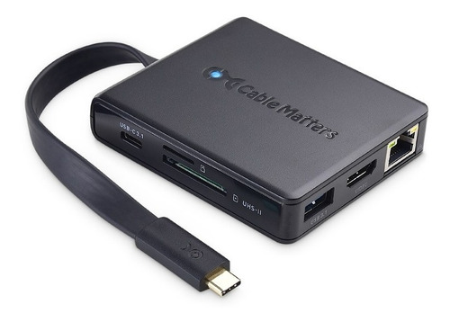 Concentrador Usb-c Con Hdmi 4k Lector De Tarjetas 201098-blk