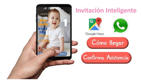 Invitacion Primer Añito Mapa Ubicacion Confirmacion Whatsapp