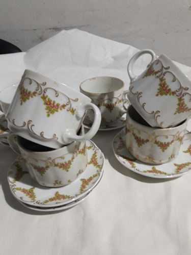 Tazas De Te Antiguas En Porcelana Rosenthal Alemana