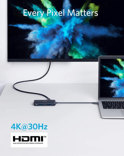 Imagen 6 de 7 de Hub Usb-c - Anker - 4 En 1 - 2 Usb-a - 1 Usb-c Pd - Hdmi